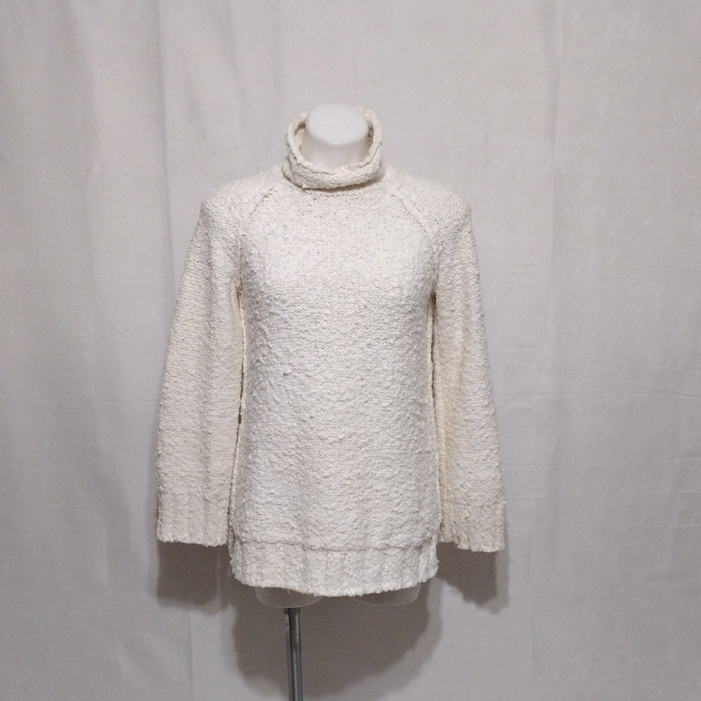 Anthropologie Month Textured Boucle Turtleneck Oversized Sweater Small Luxe Cozy